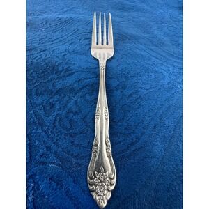 Rogers Dream Rose Stainless Korea Floral‎ Pattern Salad Fork Silverware Glossy